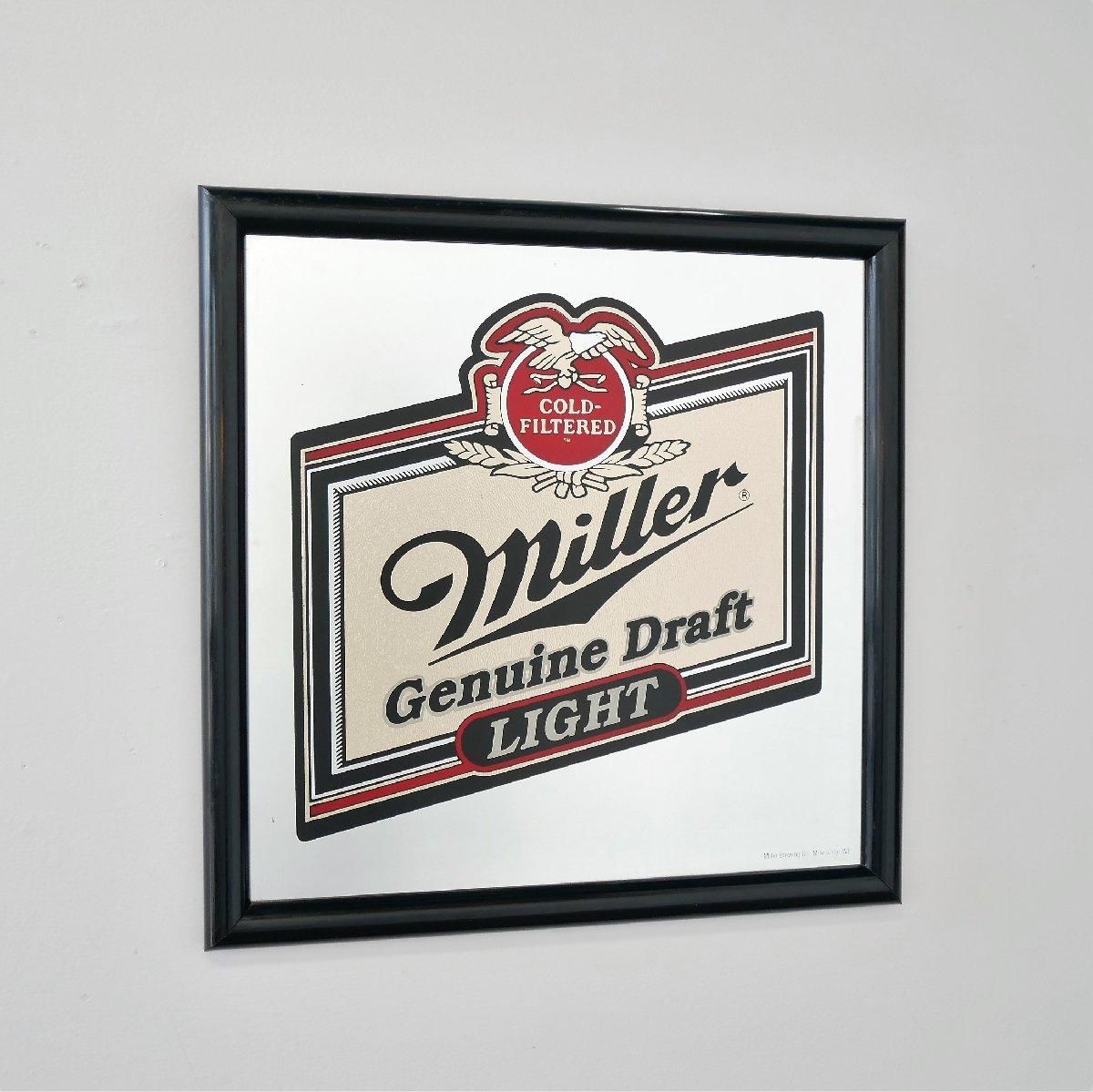 ヴィンテージ Miller パブミラー アメリカ ビール ミラー 額装