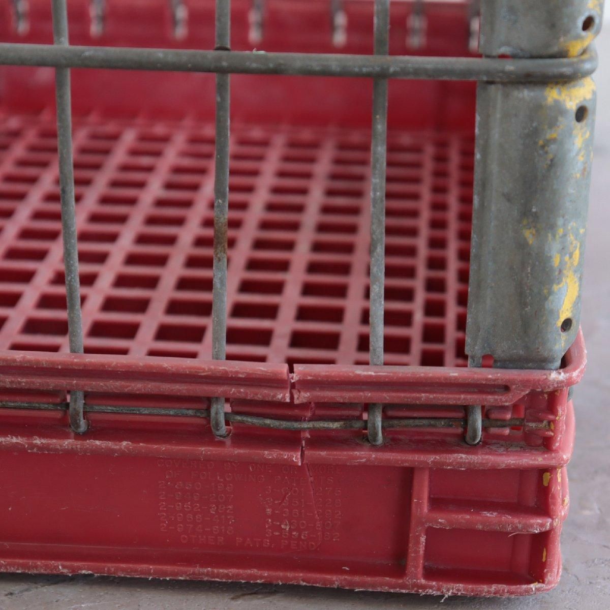 70s アメリカ ヴィンテージ ワイヤーバスケット 運搬 ミルククレート