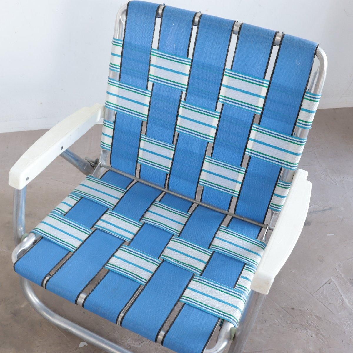 ヴィンテージ ローンチェア ビーチチェア 折り畳み フォールディング