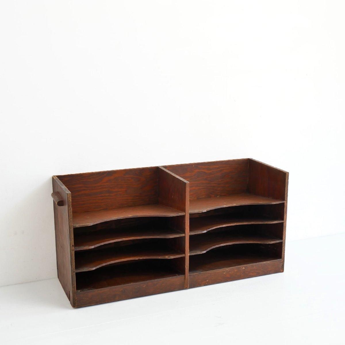 ヴィンテージ 木製 4段ファイルラック -通販-ローズボールアンティークス