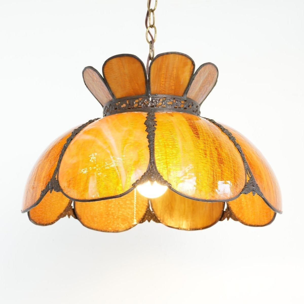 ヴィンテージ ペンダントライト ステンドグラス -通販-ローズボール