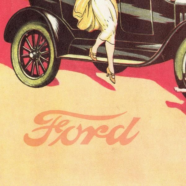 フォード (Ford) 1925年 スウェーデンの古い車の広告（ヴィンテージ