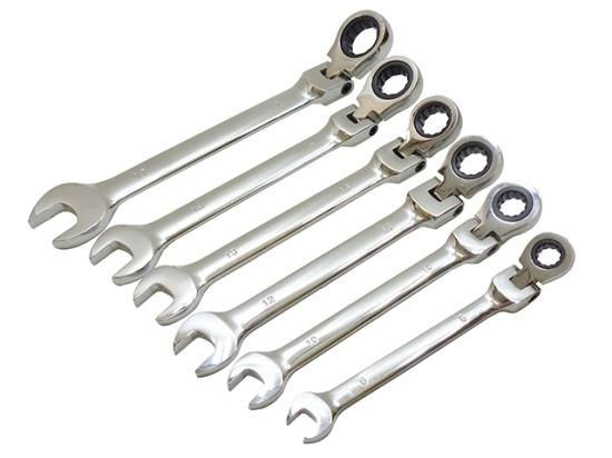 首振り ラチェットレンチ ラチェットスパナ 6本 セット 72ギア