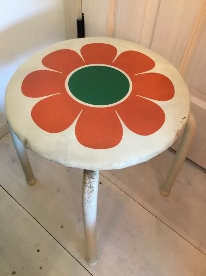 昭和レトロ 70's 花柄スツール
