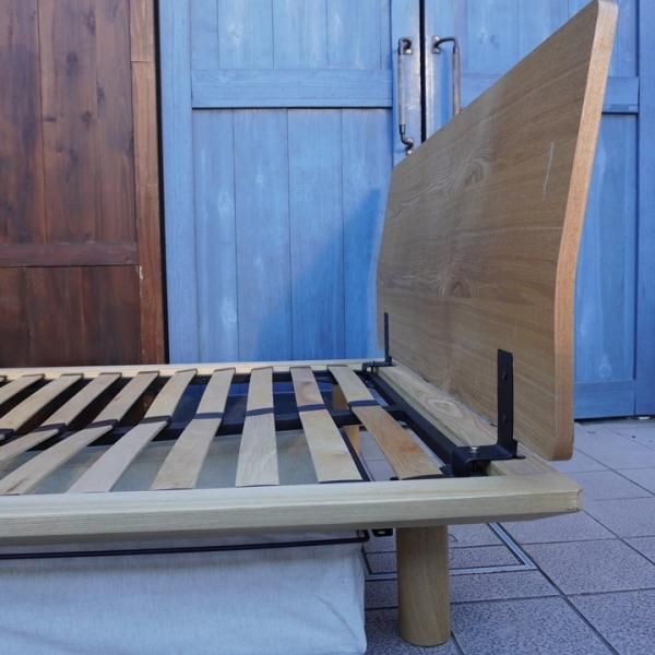 値下げ/無印良品(MUJI)のタモ材ベッドフレーム（セミダブル）ヘッド