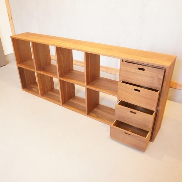 人気の無印良品(MUJI)のウォールナット材・2段・5列・スタッキング