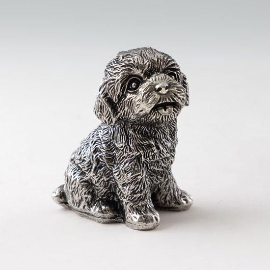 錫 置物 干支 いぬ（戌） 黒漆加工 [No.186-11-4-6]｜薩摩錫器工芸館