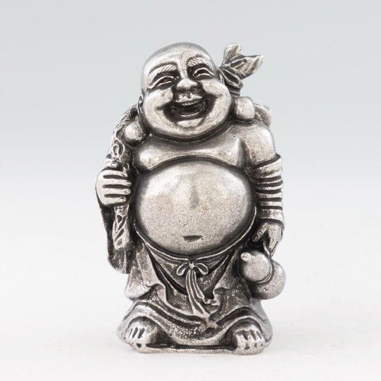 錫 置物 七福神 布袋様 黒漆加工 [No.193-3-1]｜薩摩錫器工芸館