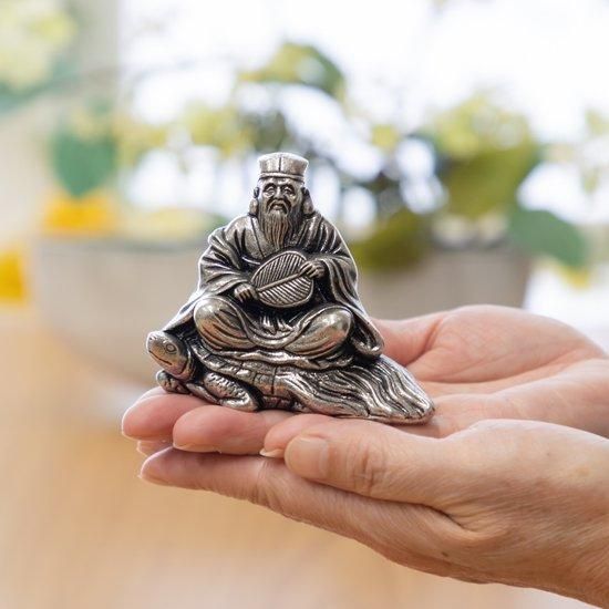 錫 置物 七福神 寿老人様 黒漆加工 [No.194-7]｜薩摩錫器工芸館