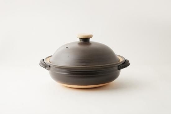 土鍋（大）（黒×黒） - 石見焼すり鉢専科