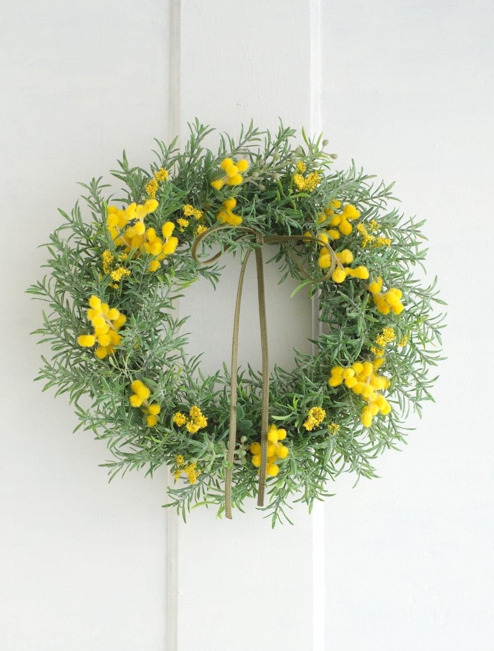 ローズマリーとミモザのリース - honeygarden