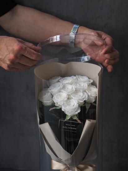 プリプットブーケ®【新Long花束プリザーブドフラワー】プロポーズ白