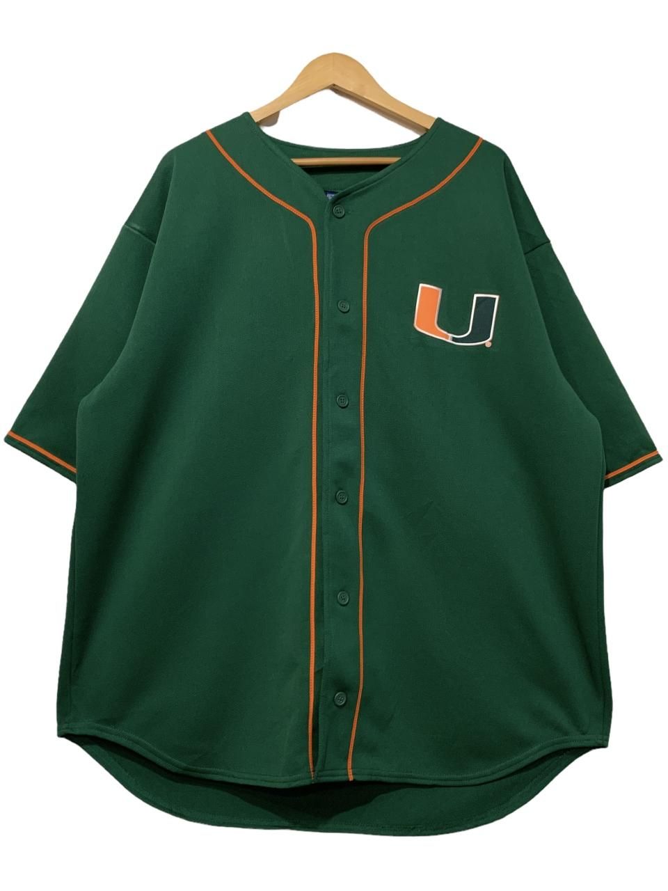 00s Miami Hurricanes Baseball Shirt 緑 XL マイアミハリケーンズ