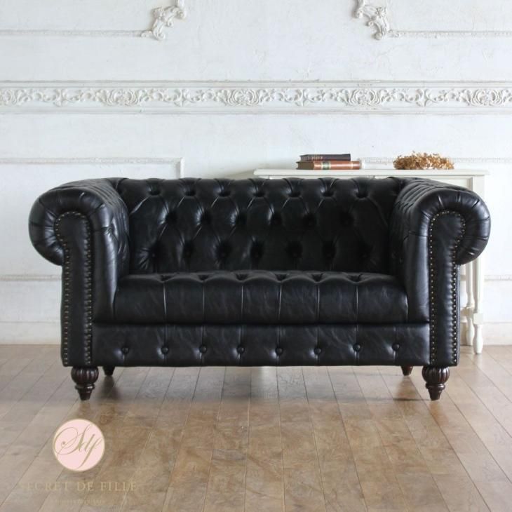 クラブマン チェスターフィールドソファ 2人掛け ボタン留めシート