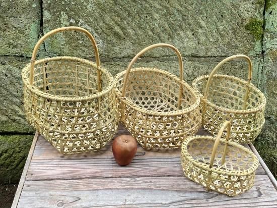 根曲がり竹手付き篭（小）小判