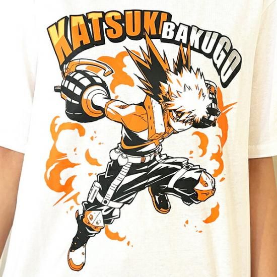 僕のヒーローアカデミア 爆豪 Tシャツ(ホワイト) Lサイズ アパレル