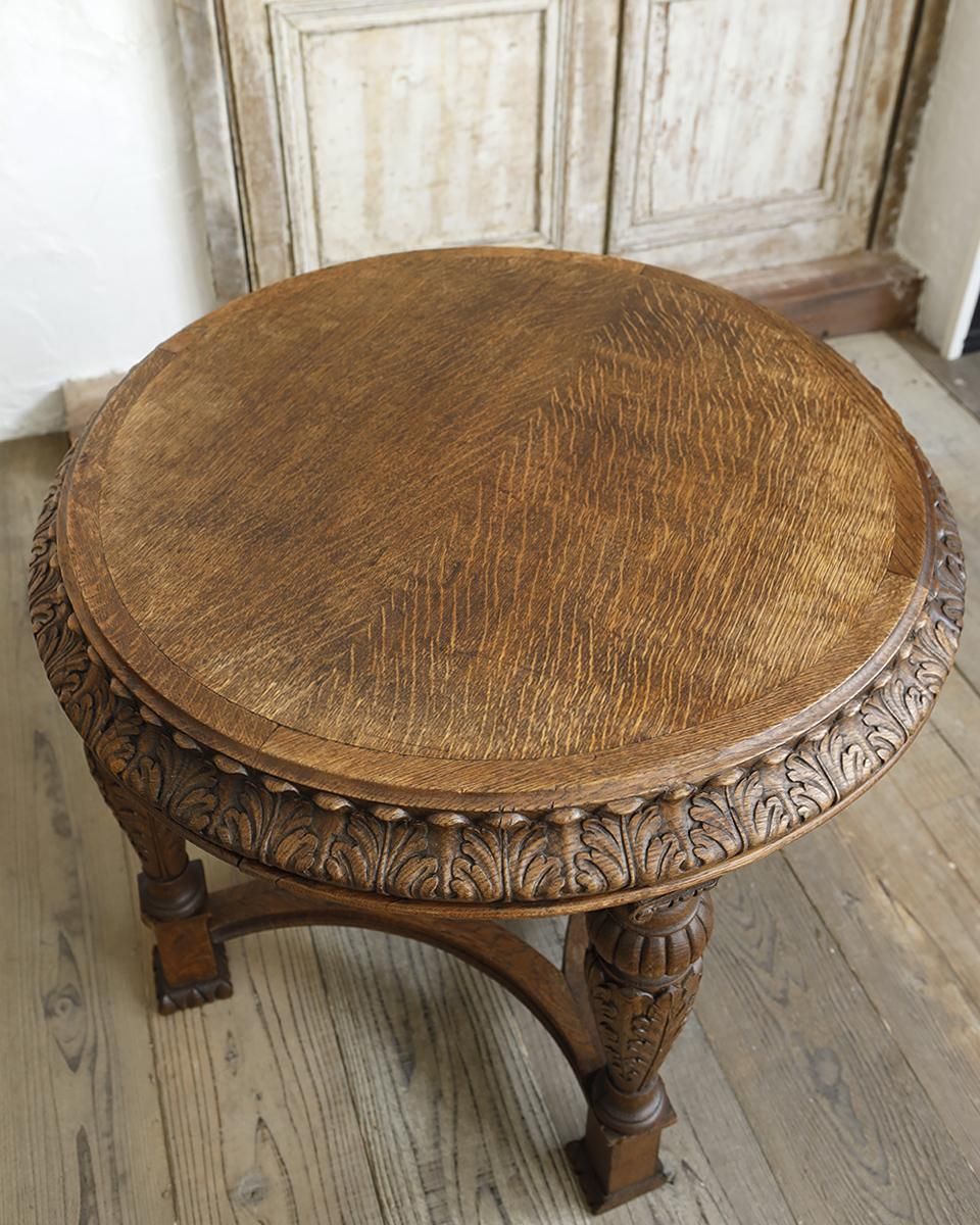 フランスアンティーク ラウンドローテーブル.1 ソファテーブル