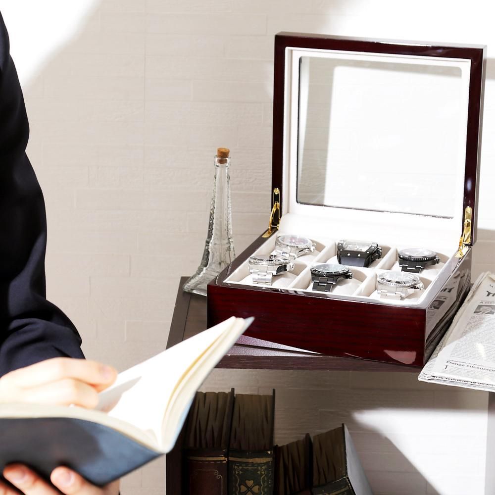 時計ケース 腕時計 収納ケース 6本収納 木製 高級ウォッチボックス