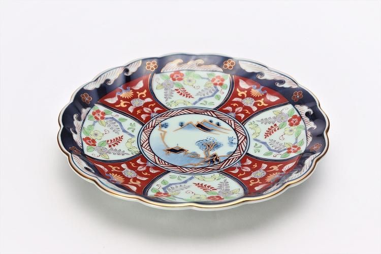 瀬兵窯 古伊万里菊割6寸皿