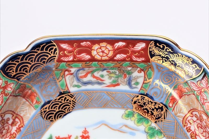 幸楽窯 錦色絵山水銘々皿