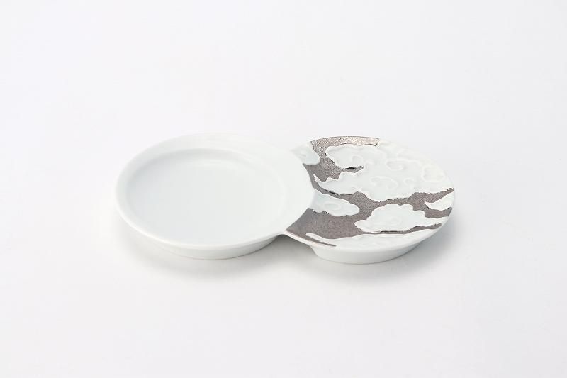 重山陶器 雲(銀) 小分け豆皿