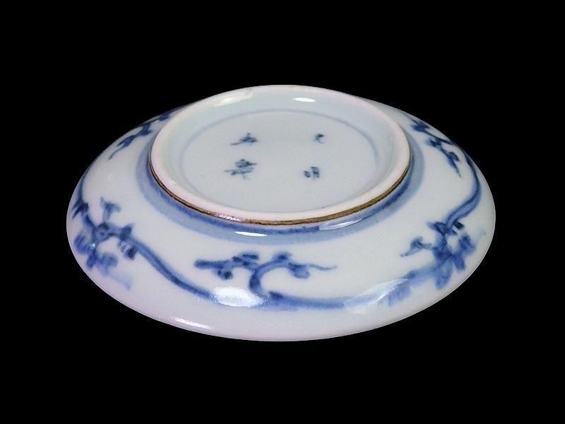 古伊万里 染付 微塵唐草 萩唐草図 豆皿