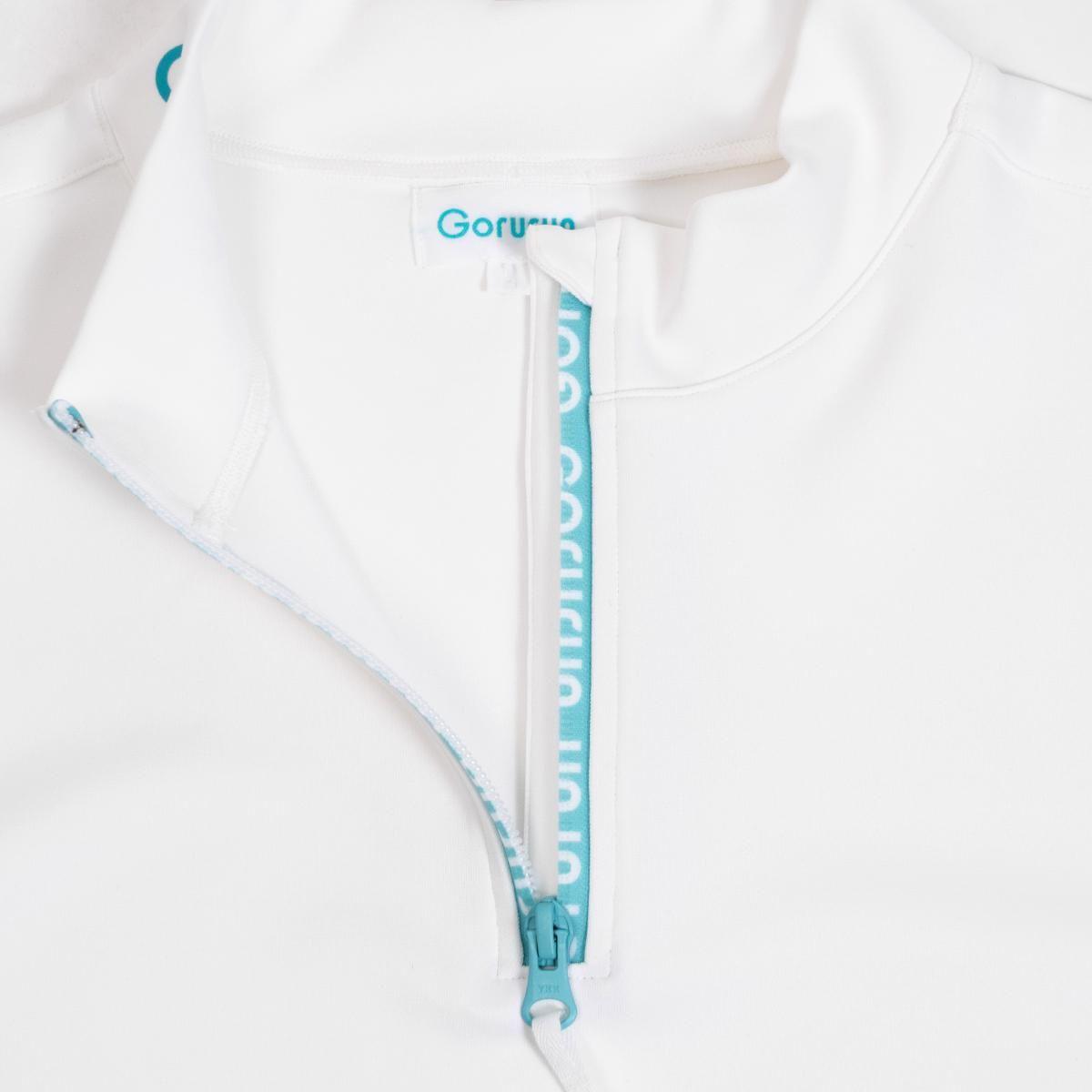 フロントジップ L/SL モックネックT / ホワイト | Gorurun ごるらん