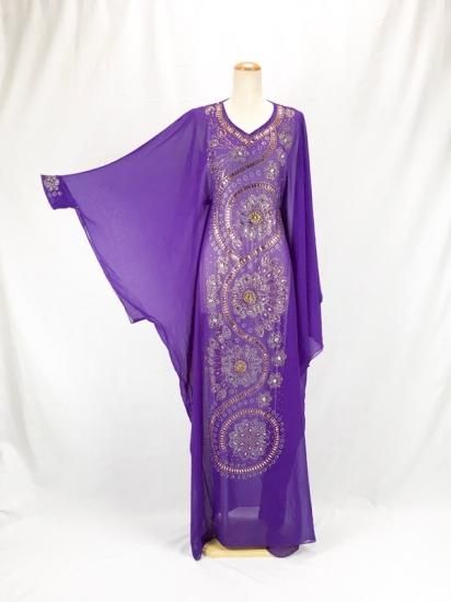 ハリージドレス 《パープル》 Raqia Hassan エジプト製 - ベリーダンス