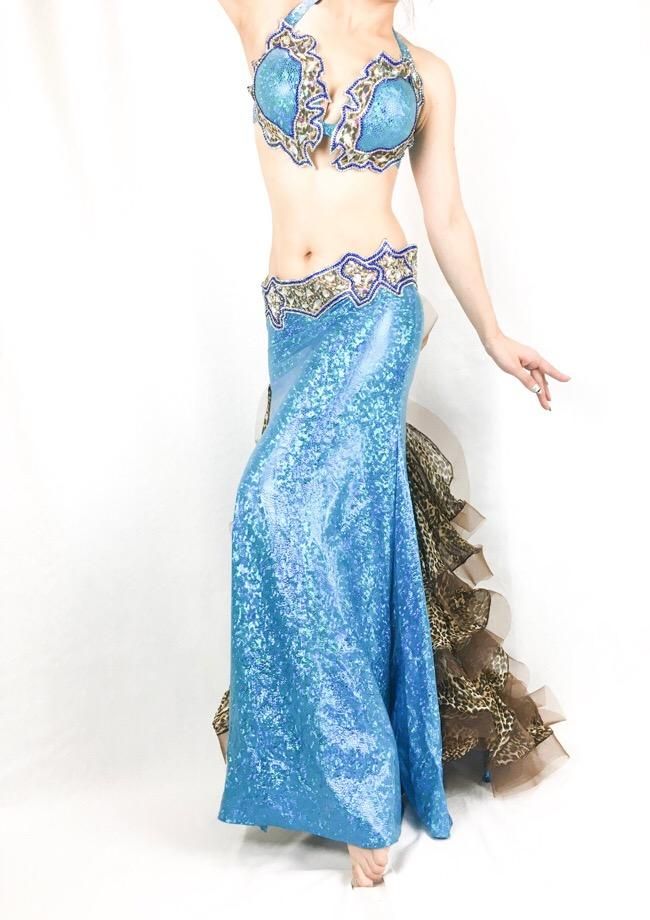 ベリーダンス衣装 《ブルーレオパード》 Zezo エジプト製 - ベリー