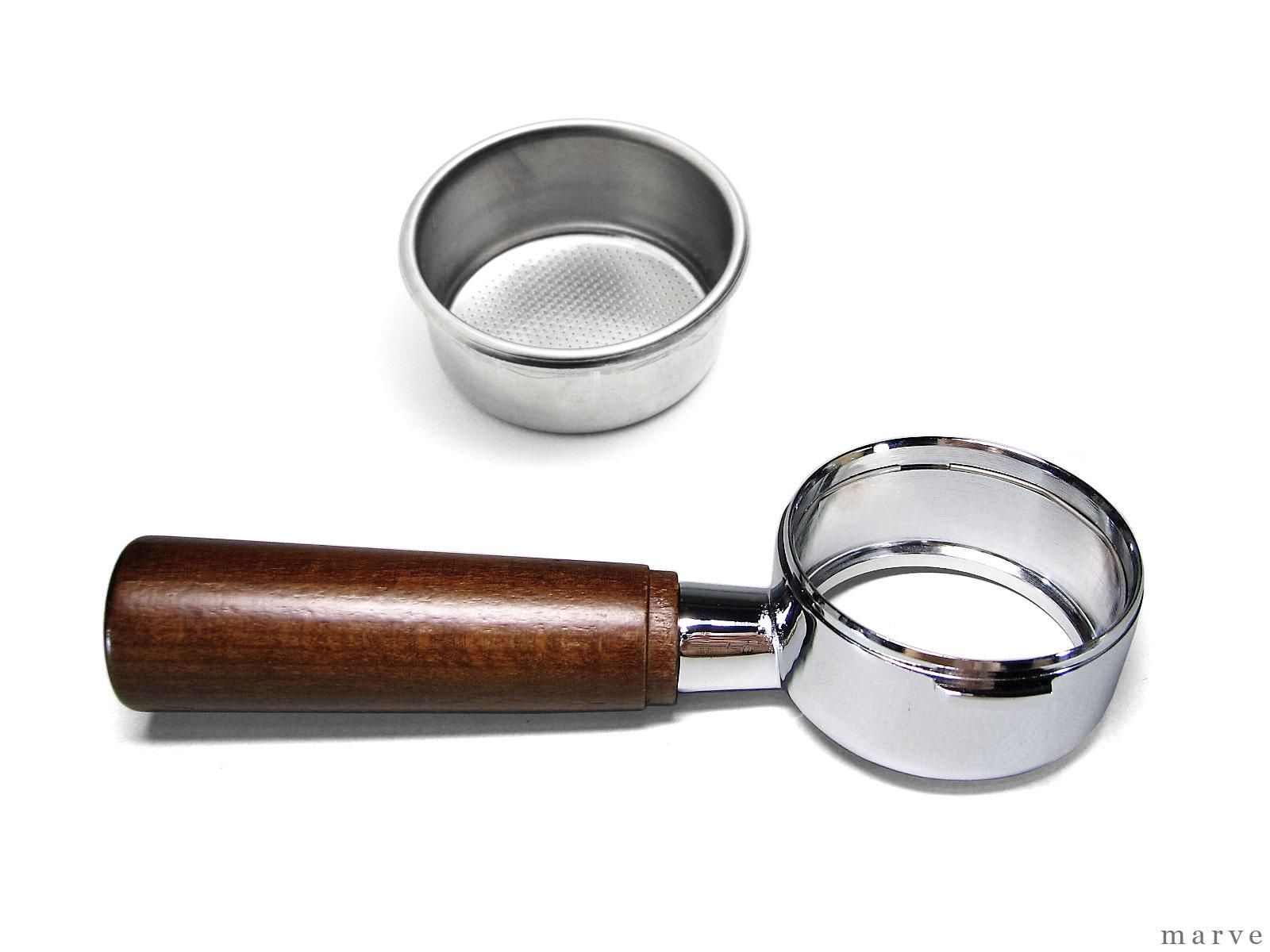 La Pavoni 専用ボトムレスフィルターホルダー ウッドハンドルΦ49 or