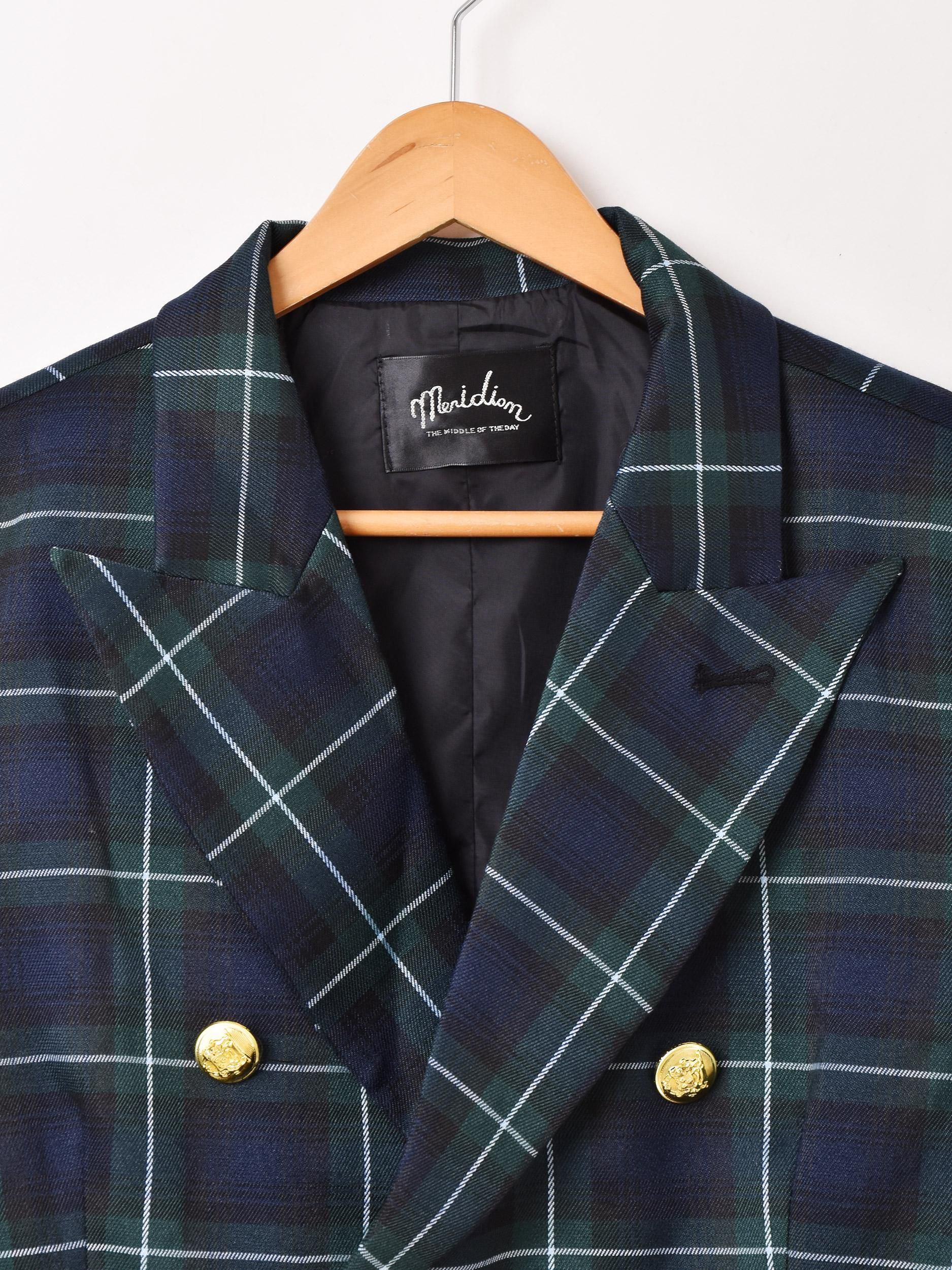 チェック柄 テーラードジャケット | Meridian - 古着屋
