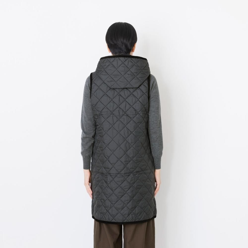 キルティング フード付きロングベスト | ラベンハム LAVENHAM - STAMPS