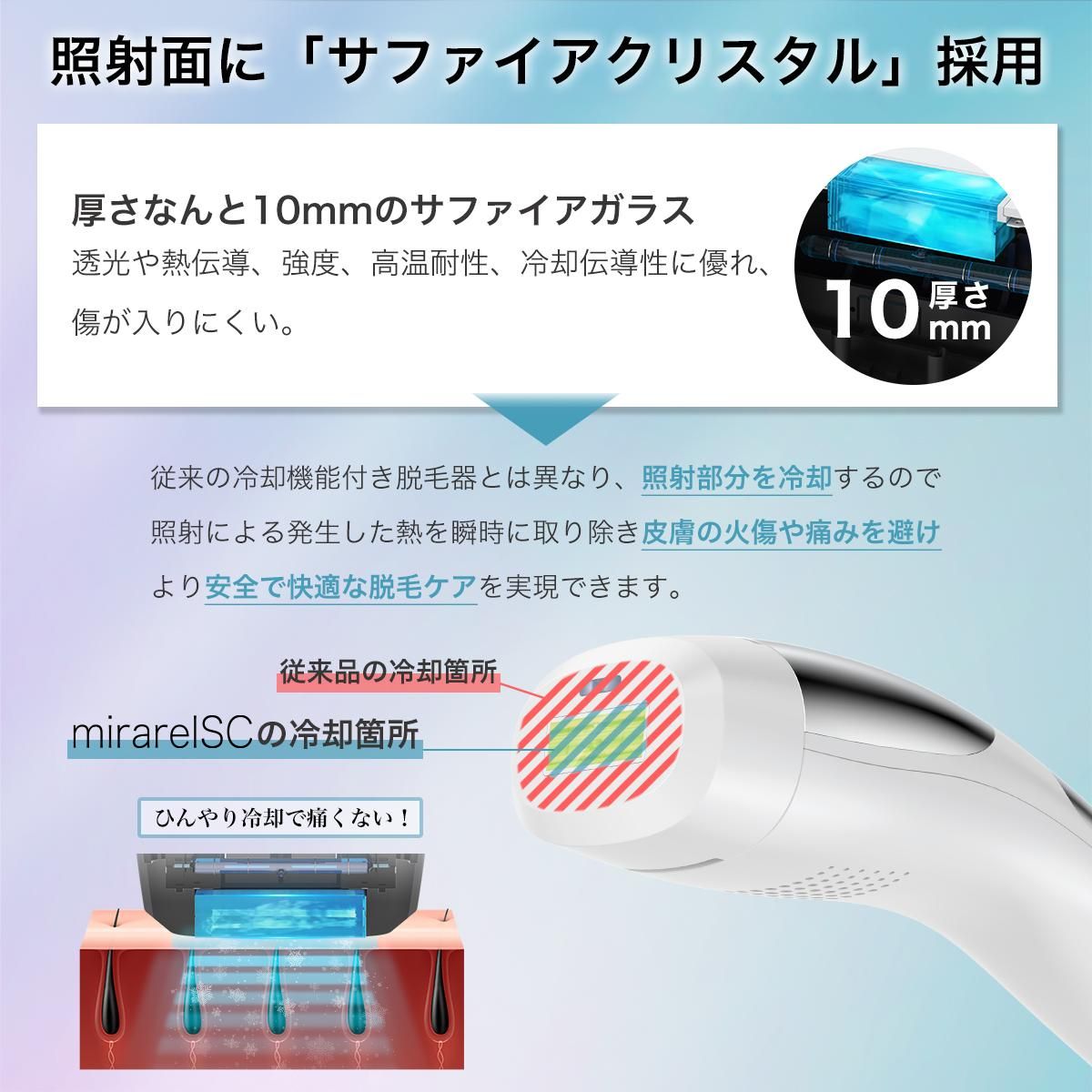 IPL 光脱毛器 ミラレルSC サファイア クリスタル 冷却 STYLISH JAPAN
