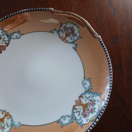 Antique Gold×Orange×Flower Plate/アンティーク オールドノリタケ