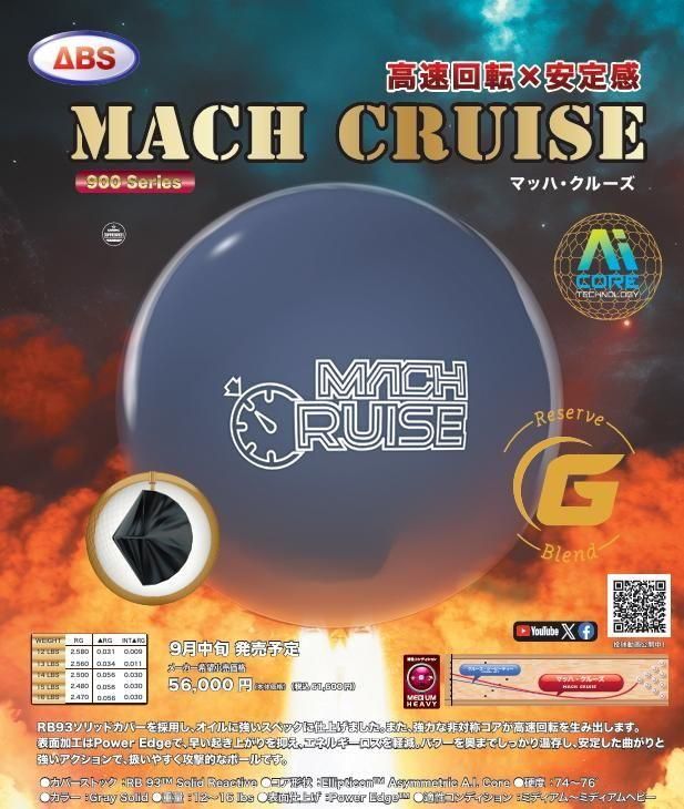 高速回転×安定感】900グローバル マッハ クルーズ- ボウリングボール