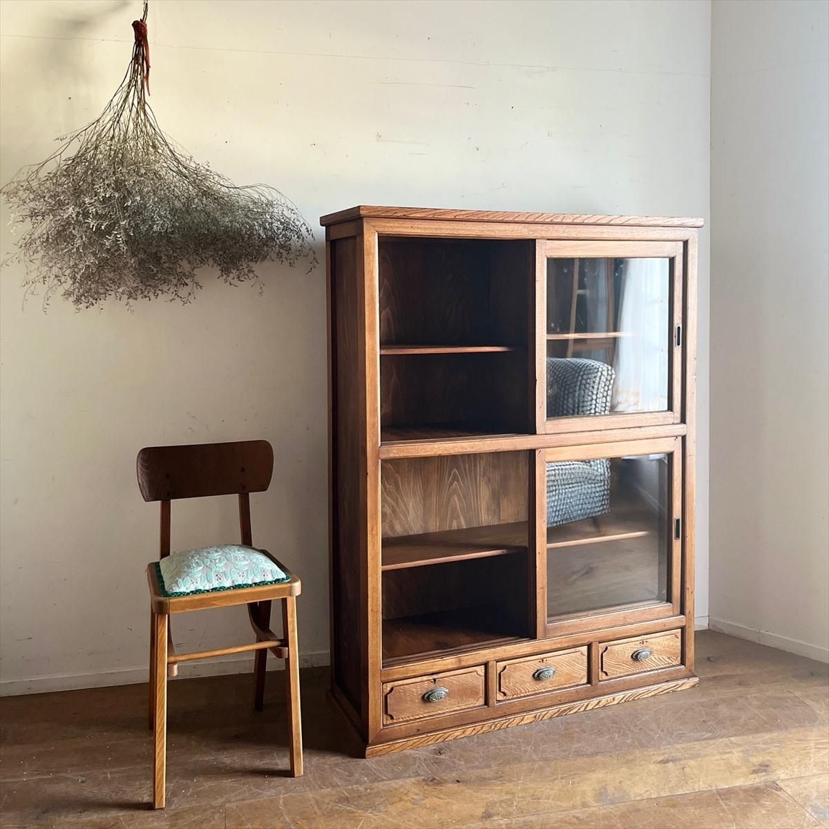 キャビネット/食器棚/ニレ - 古家具・古道具 アンティーク家具 kubu