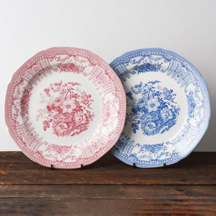 イギリス食器 Burleigh ピンクフローラ プレートM 21.5cm｜バーレイ