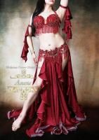 ベリーダンス衣装 Yasser ワインレッド オリエンタル衣装 Designed by