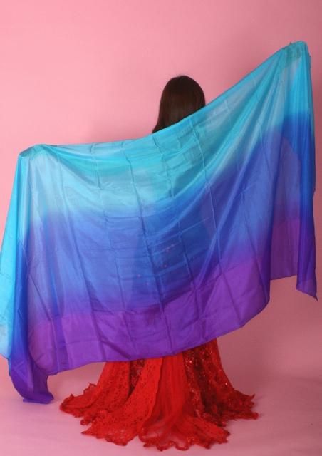 ベリーダンス用 シルクベール ブルー×パープルグラデーション Mystery