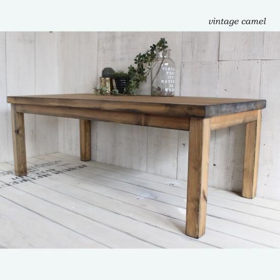 アンティーク風無垢材 ローテーブル ヴィンテージ ちゃぶ台 長方形 座