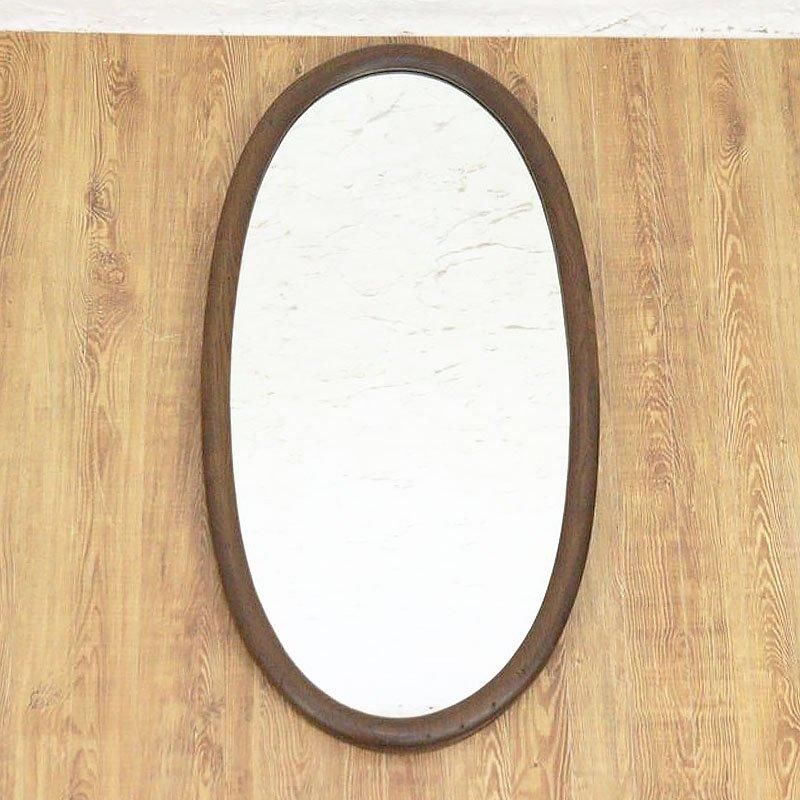 壁鏡 ウォールミラー だ円 楕円 オーバル 木枠 アンティーク 骨董