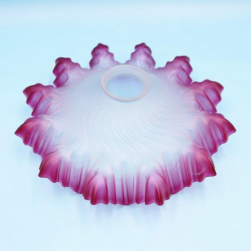 照明 大正ロマン 電笠 ガラス ピンク 直径27cm