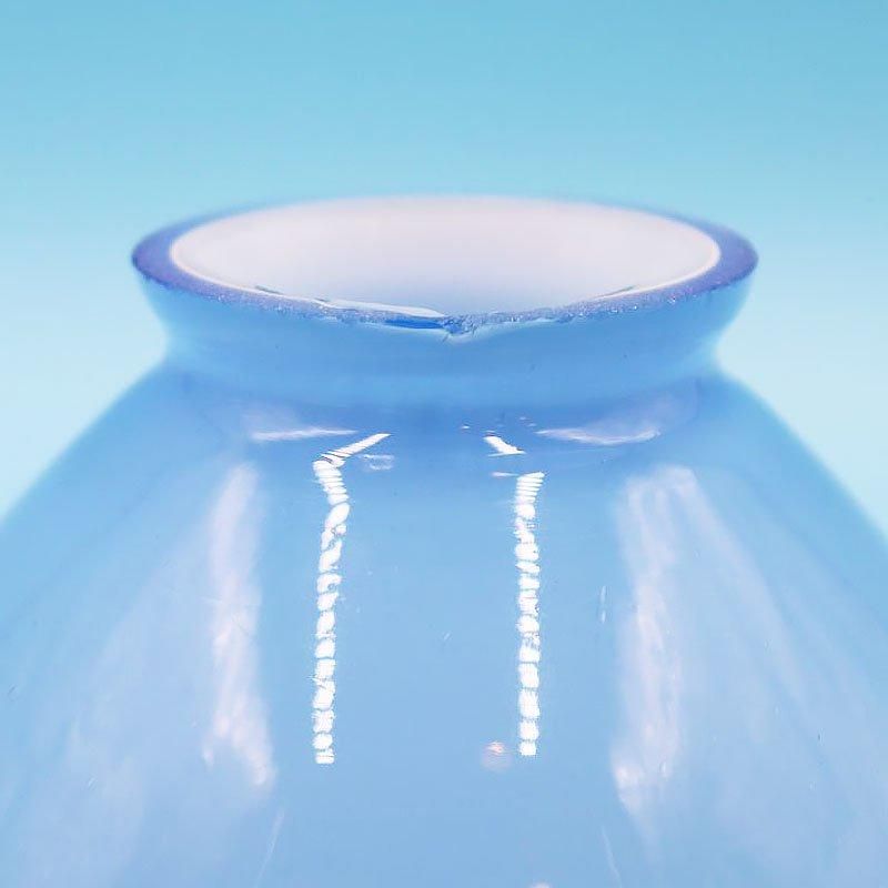 照明 和電笠 昭和初期 ガラス製 小ぶり 水色 アンティーク