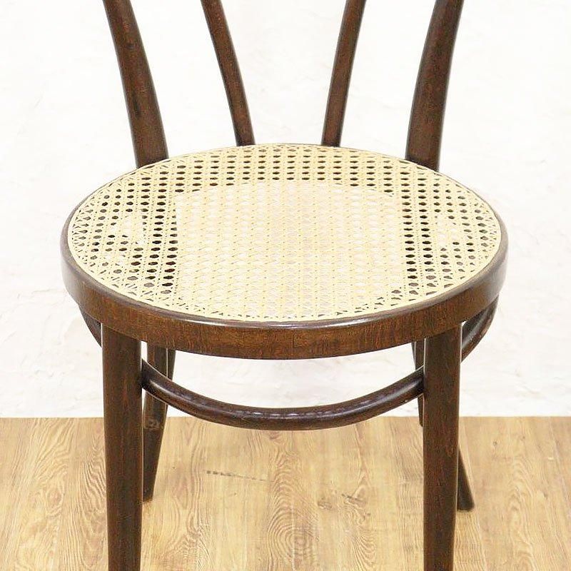 籐座面 ベントウッドチェア 昭和中期 幅41.5cm