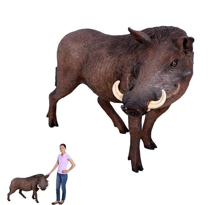 猪☆アフリカ産イボイノシシのビッグオブジェ 123cm☆等身大フィギュア