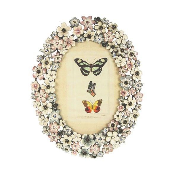 オランダ】ヴィンテージフラワーオーバルフォトフレーム ｜インテリア