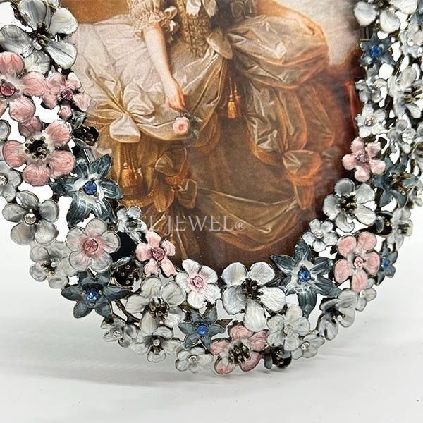 オランダ】ヴィンテージフラワーオーバルフォトフレーム ｜インテリア