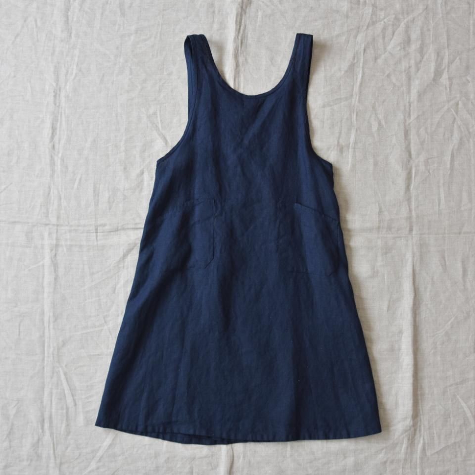 Fog Linen Work（フォグリネンワーク）リネンオーバーエプロン ネイビー