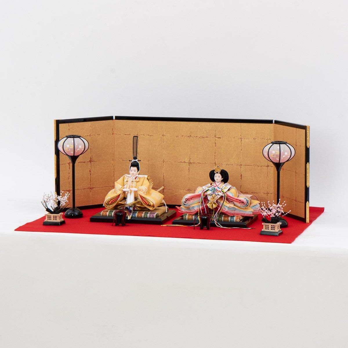 ひな人形 京十一番 親王飾り 金屏風 赤毛せん【展示特価品】 - 雛人形