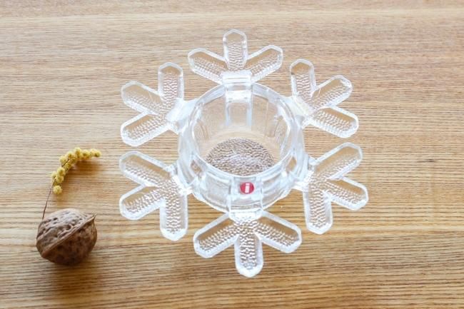 Iittala Snow Crystalガラス キャンドルホルダー 雪の結晶 - presse